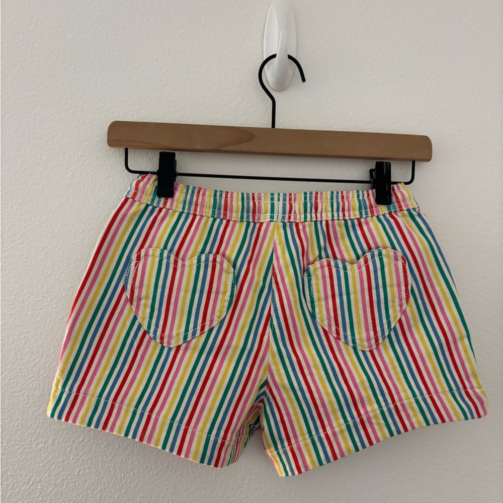 Mini Boden rainbow stripe shorts